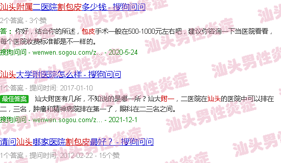 割包皮汕头附一还是附二好