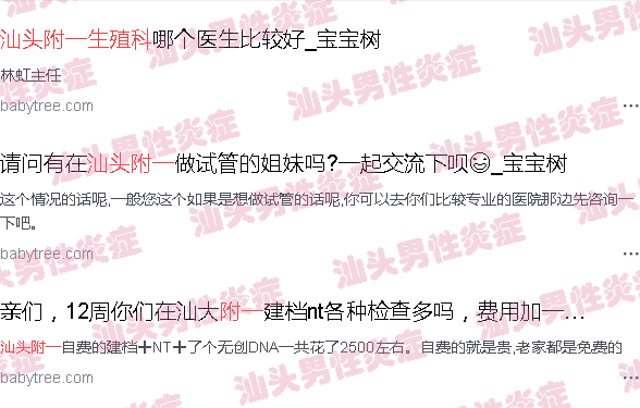 汕头市附一生殖科效*