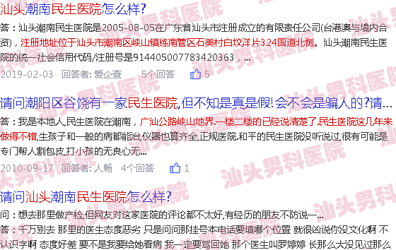 汕头民生男科医院地址