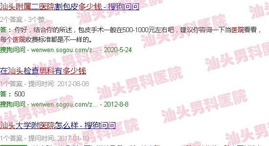 汕头附一,附二有男科医院吗多少钱