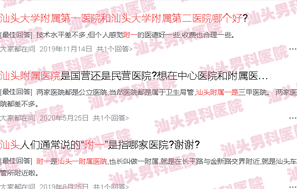 汕头附一和附二看男科哪个好