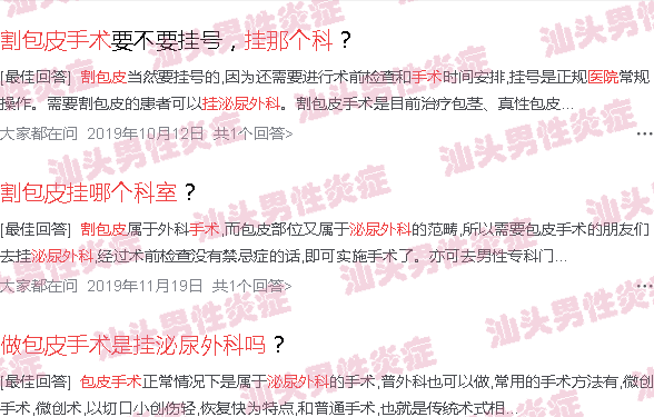 汕头民生医院割包皮应该挂什么科