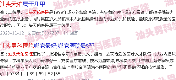 汕头男科医院天佑