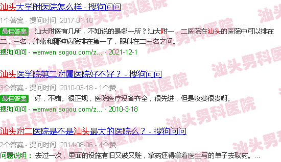泌尿外科汕头去附一好还是附二好