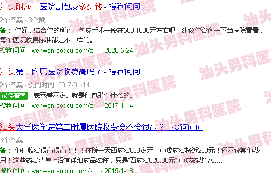 汕头附二泌尿科门诊需要做少钱