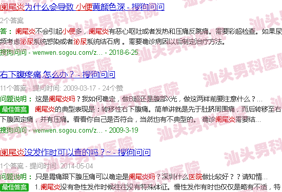 汕头圣康泌尿医院有阑尾炎吗