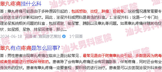 汕头市附一泌尿科睾丸疼痛